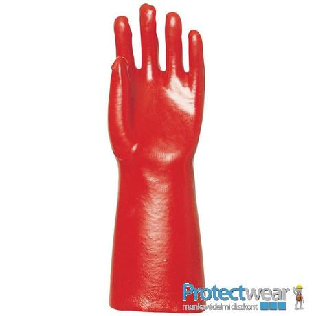 MÁRTOTT PVC KESZTYŰ, PIROS, 40CM HOSSZÚ_10