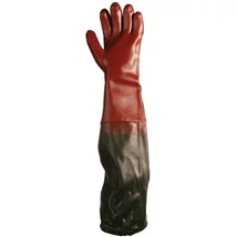 MÁRTOTT PVC KESZTYŰ, BORDÓ, SAV/LÚG/OLAJÁLLÓ, 70CM HOSSZÚ_10
