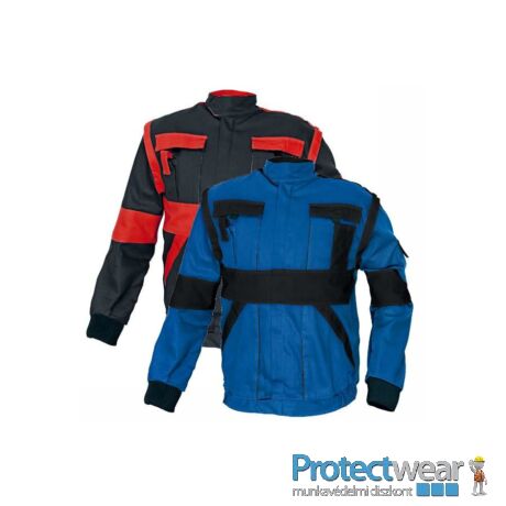 MAX kabát 260 g/m2 kék/fekete 50P, Hosszított fazon